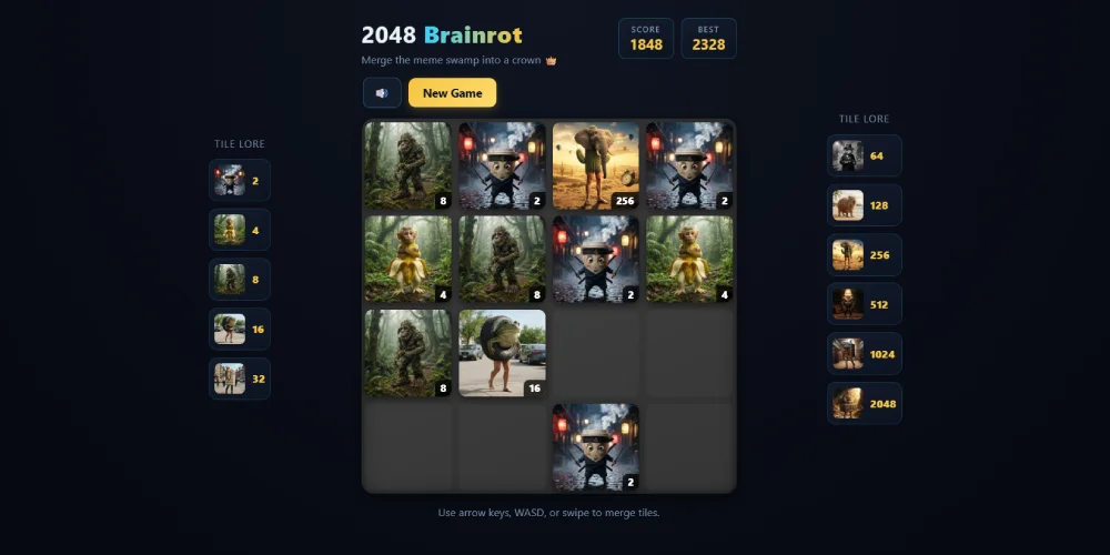 2048 main screen