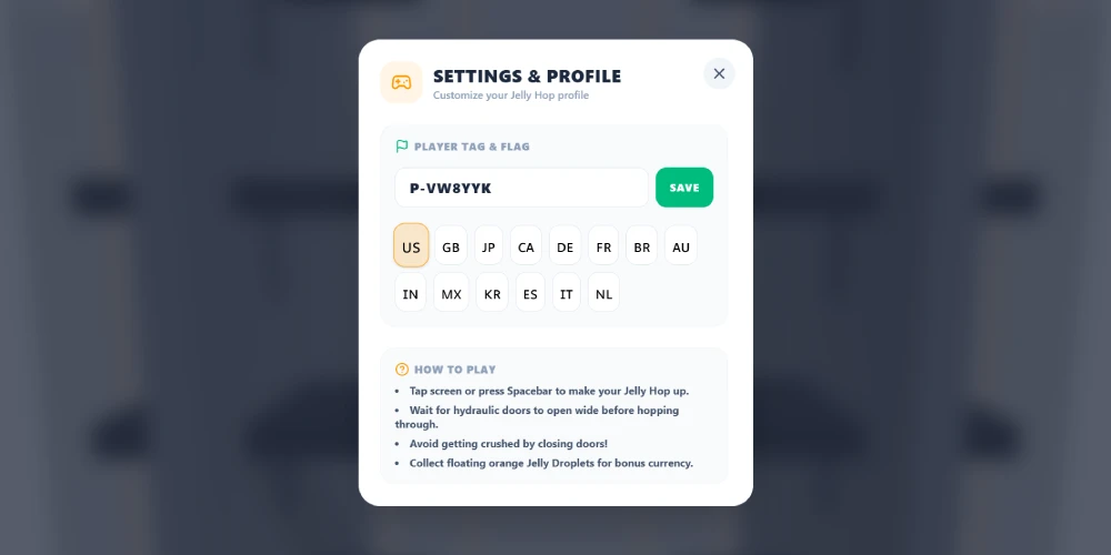 settings of jelly hop