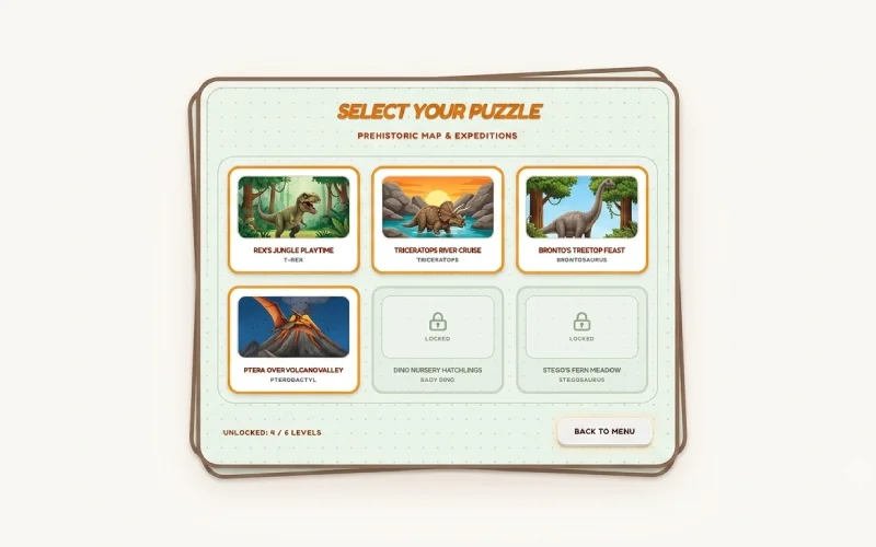 dinosaur puzzle levels