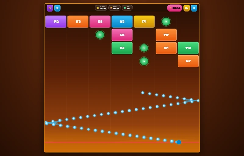 gameplay screen of bricky break