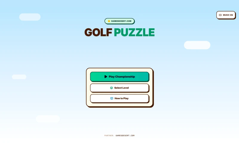 Golf Puzzle Game Menu