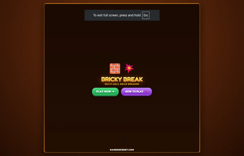 main menu of game