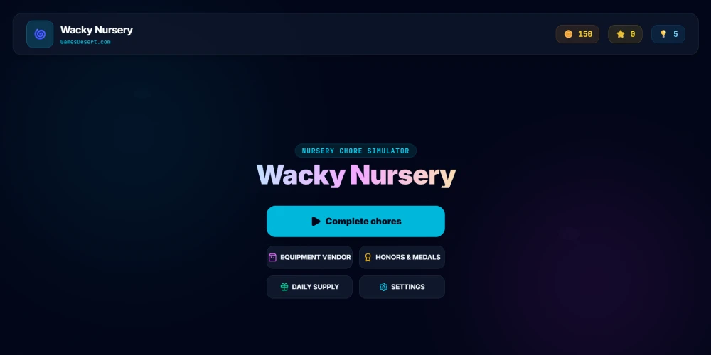 wacky nursery main screen