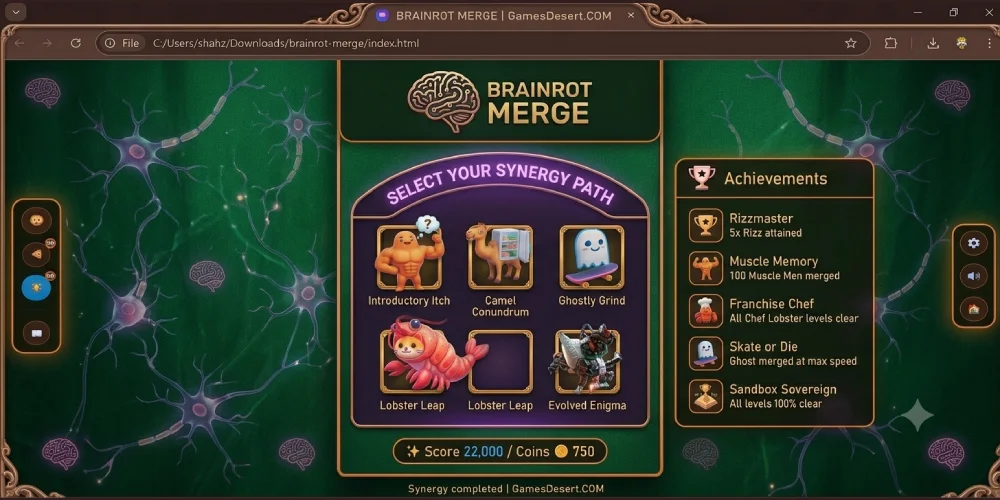 level selection screenshort