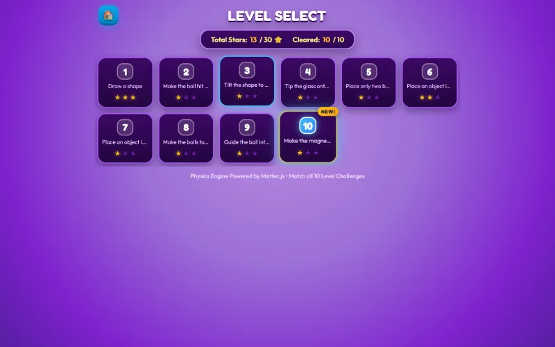 game level selection