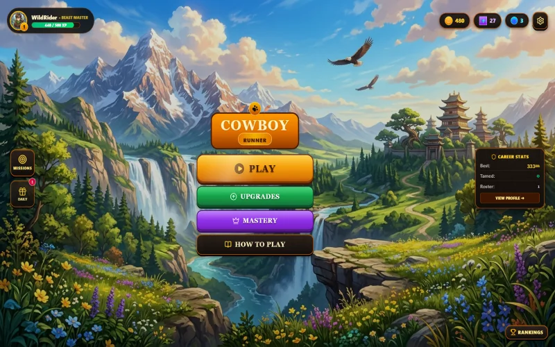 CR game main menu