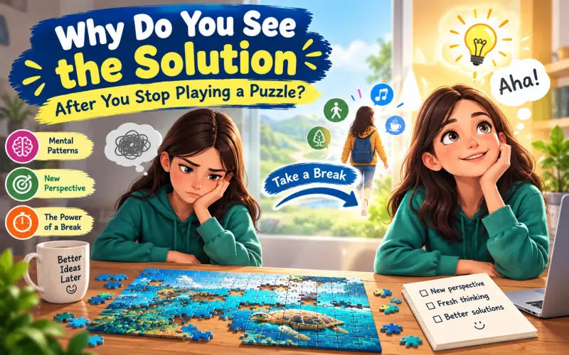 Why Do You See the Solution After You Stop Playing a Puzzle?