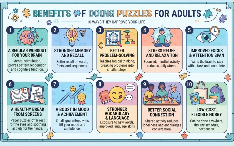 Benefits of doing puzzles for adults
